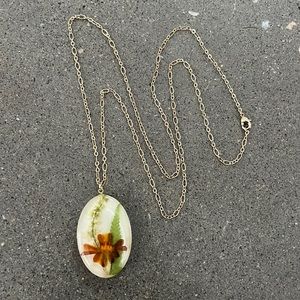 Local Artisan Bohemian Pressed Flower Necklace
